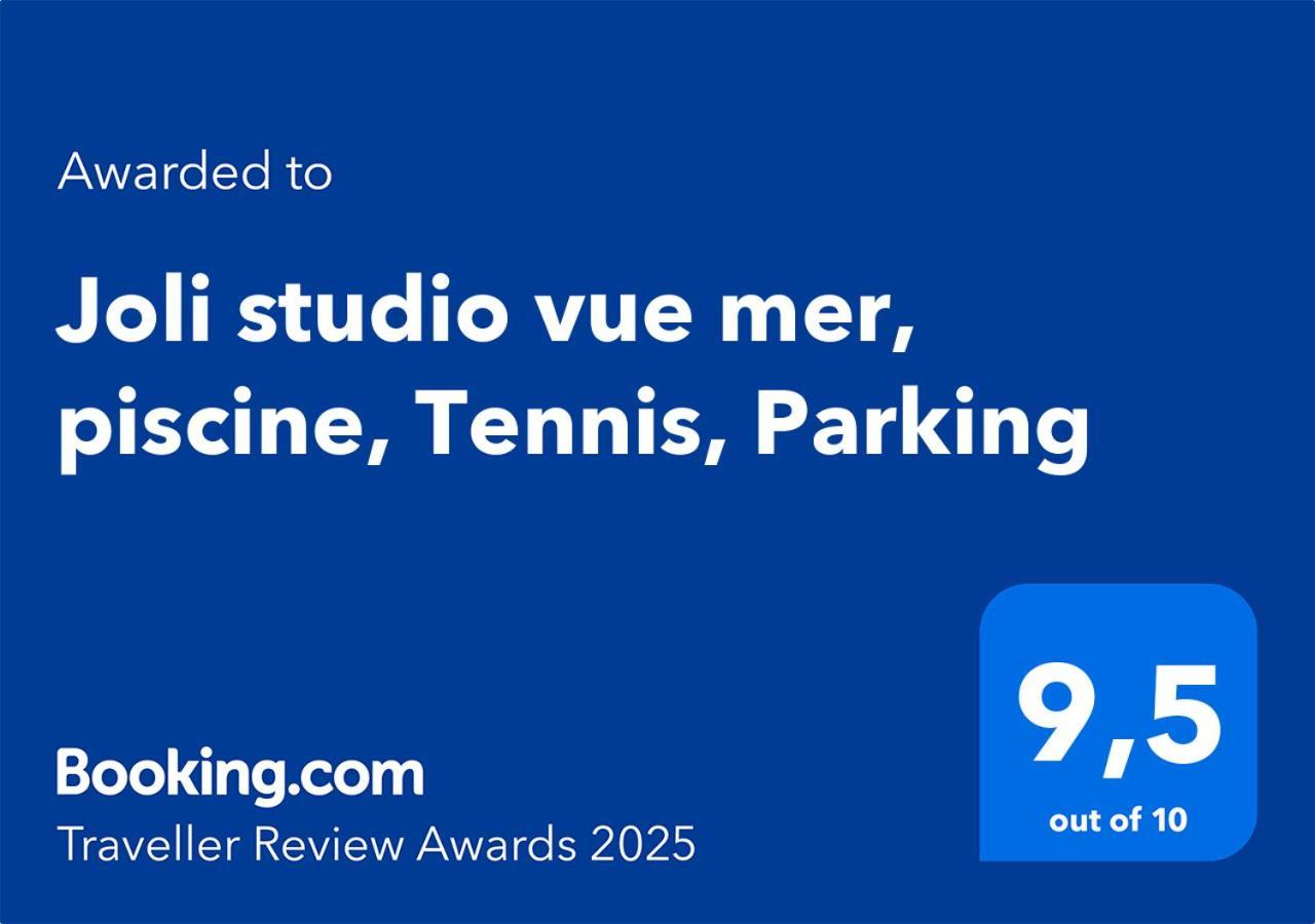 Joli Studio Vue Mer, Piscine, Tennis, Parking Antibes Esterno foto